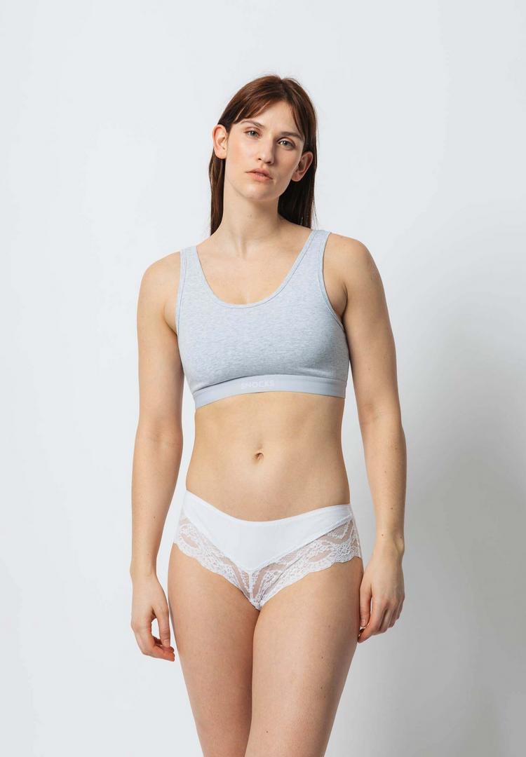Snocks Snocks Hipster mit Spitze aus Bio-Baumwolle Unterhose Damen - Mix (Wei&szlig;/Hellgrau/Schwarz) - 7 | SportScheck