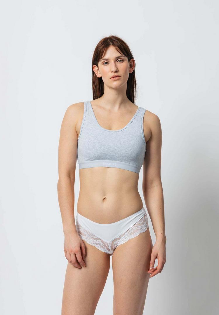 Snocks Snocks Hipster mit Spitze aus Bio-Baumwolle Unterhose Damen - Mix (Wei&szlig;/Hellgrau/Schwarz) - 9 | SportScheck