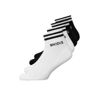 Snocks Retro Sneaker Socken aus Bio-Baumwolle Freizeitsocken Schwarz-Weiß