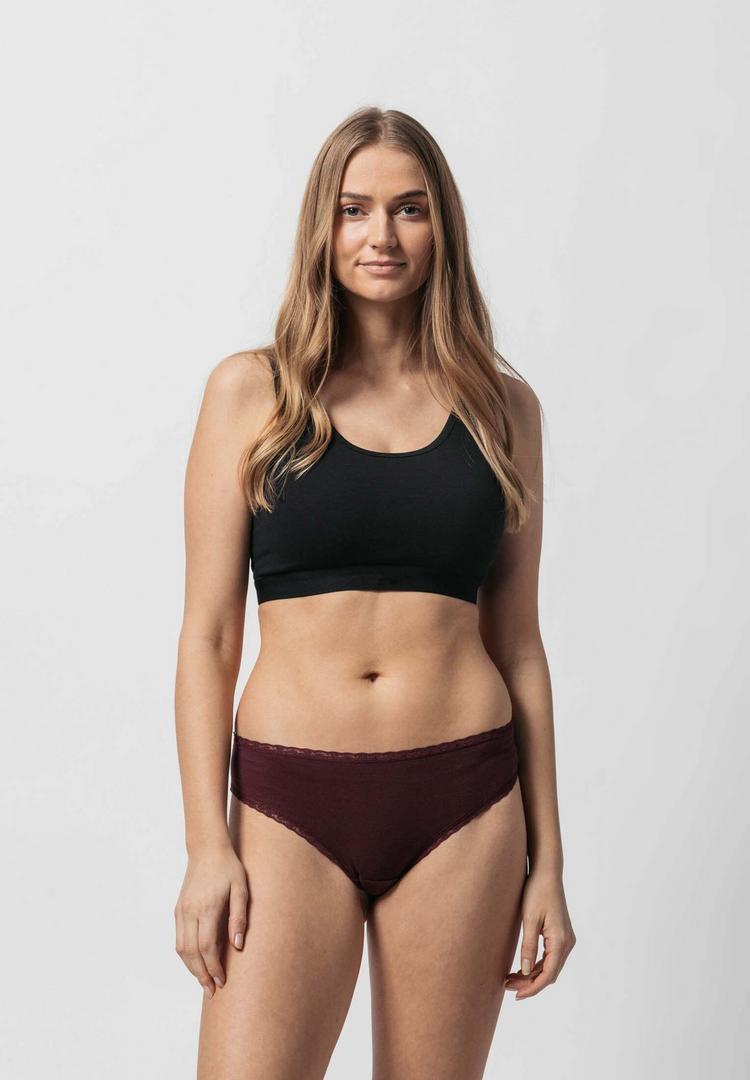 Snocks Snocks Slips mit Spitze aus Bio-Baumwolle Unterhose Damen - Mix (Mauve/Weinrot/Schwarz) - 2 | SportScheck