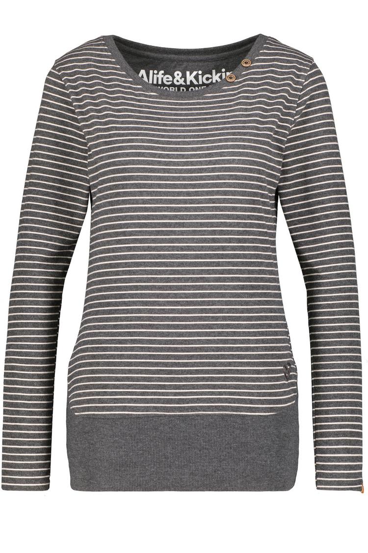 ALIFE AND KICKIN ALIFE AND KICKIN ConnyAK Z Langarmshirt Damen - moonless melange - 0 | SportScheck