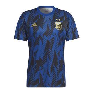 adidas Argentinien Prematch Shirt WM 2022 Kids Fanshirt Kinder blauschwarz