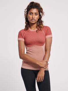 Rückansicht von hummel hmlCLEA SEAMLESS TIGHT T-SHIRT T-Shirt Damen WITHERED ROSE/ROSE TAN MELANGE