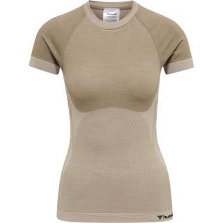 hummel hmlCLEA SEAMLESS TIGHT T-SHIRT T-Shirt Damen CHATEAU GRAY/DRIFTWOOD MELANGE