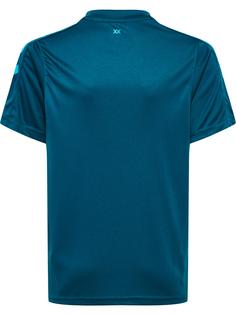 Rückansicht von hummel hmlCORE XK STRIPED JERSEY S/S KIDS T-Shirt Kinder BLUE CORAL/BLUE DANUBE