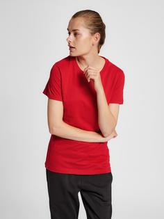 Rückansicht von hummel hmlRED BASIC T-SHIRT S/S WOMAN Funktionsshirt Damen TANGO RED