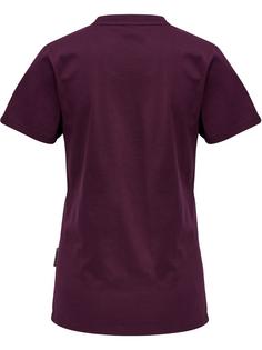 Rückansicht von hummel hmlMOVE GRID COTTON T-SHIRT S/S WOM T-Shirt Damen GRAPE WINE