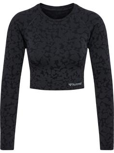 hummel hmlMT PI SEAMLESS CROP T-SHIRT L/S T-Shirt Damen BLACK