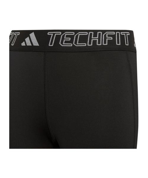 Rückansicht von adidas Techfit Leggings Kids Funktionshose Kinder schwarzweiss