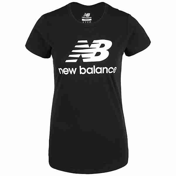 NEW BALANCE Essentials Stacked Logo T-Shirt Damen schwarz / weiß