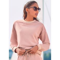 Rückansicht von Lascana Sweatshirt Sweatshirt Damen rosé