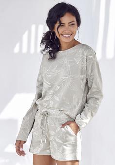 Rückansicht von Lascana Sweatshirt Sweatshirt Damen grau-gemustert
