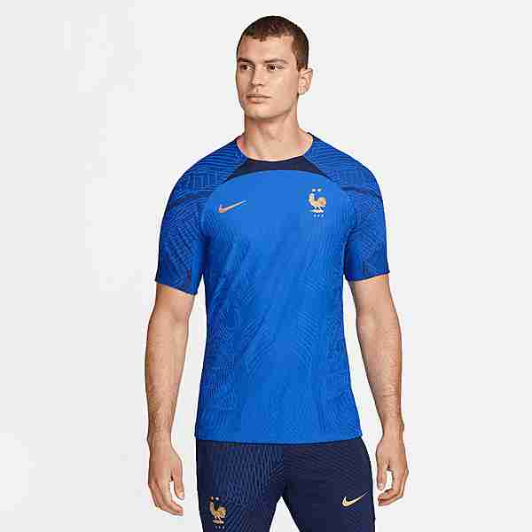 Nike Frankreich Breathe Strike WM 2022 Fanshirt Herren blau / gold