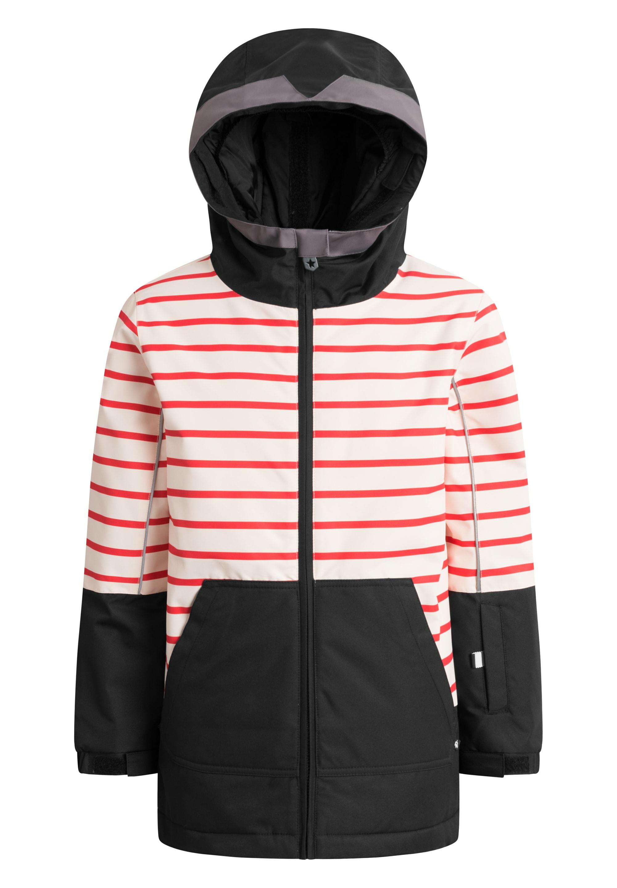 WeeDo COSMO PIRAT Winterjacke Kinder rot-gestreift_schwarz