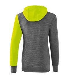 Rückansicht von Erima 5-C Kapuzensweat Damen Funktionssweatshirt Damen GrauGruenSchwarz