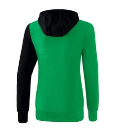 Rückansicht von Erima 5-C Kapuzensweat Damen Funktionssweatshirt Damen GruenSchwarzWeiss