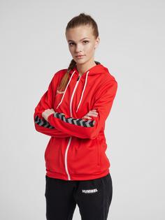 Rückansicht von hummel hmlAUTHENTIC POLY ZIP HOODIE WOMAN Hoodie Damen TRUE RED