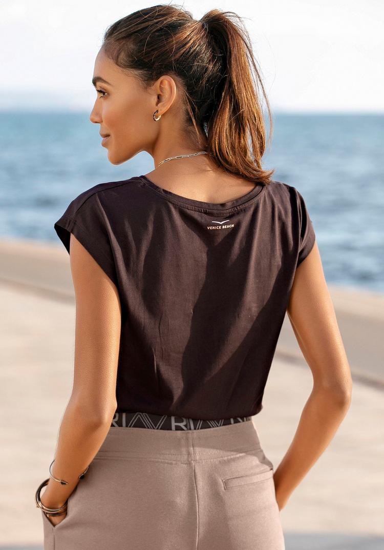 VENICE BEACH VENICE BEACH Kurzarmshirt T-Shirt Damen - dunkelbraun - 1 | SportScheck