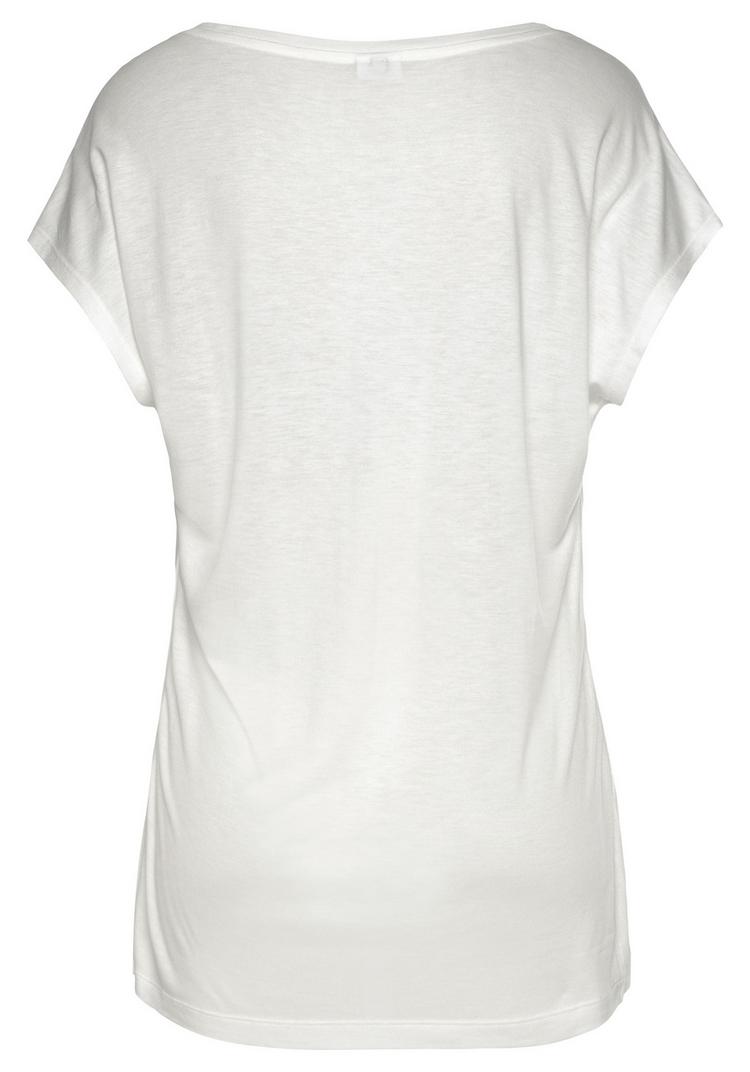 Lascana Lascana Kurzarmshirt T-Shirt Damen - wei&szlig;-bedruckt - 0 | SportScheck