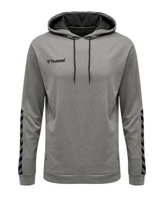 hummel Authentic Poly Hoody Funktionssweatshirt Herren grauschwarz