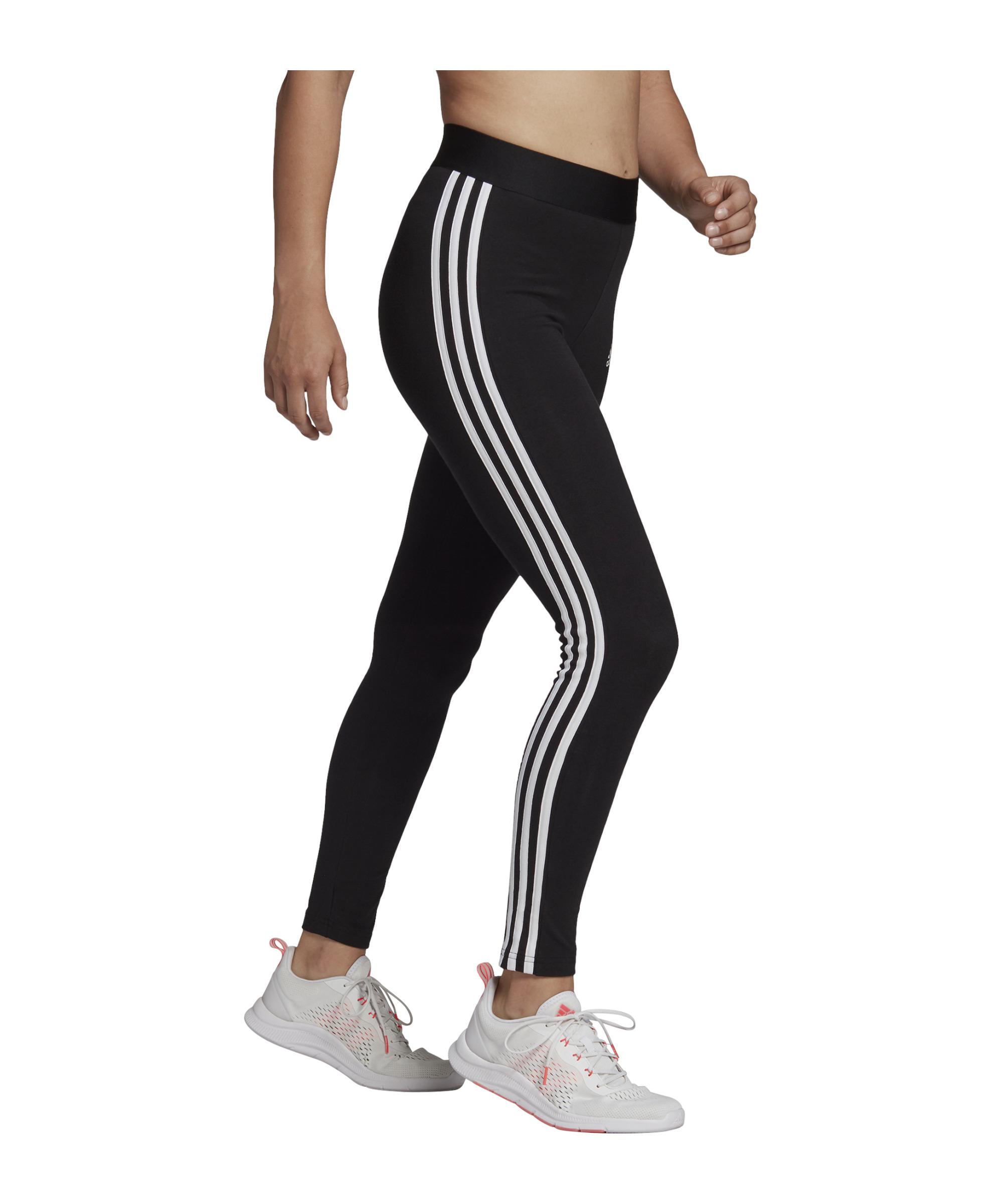 Adidas LOUNGEWEAR Essentials 3 Streifen Leggings Damen black white im Online Shop von SportScheck kaufen