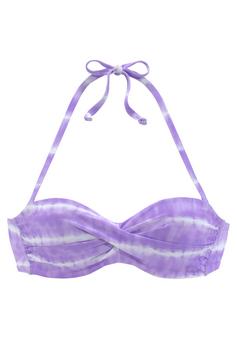 S.OLIVER Bügel-Bikini-Top Bikini Oberteil Damen lila-weiß