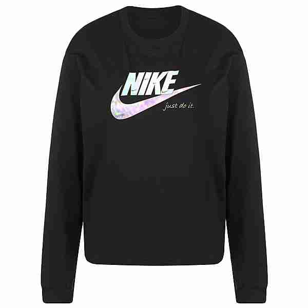Nike NSW TEE OC 1 LS BOXY Sweatshirt Damen schwarz / weiß