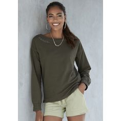 Rückansicht von Bench Sweatshirt Sweatshirt Damen dunkelgrün