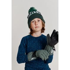 Rückansicht von reima Tartu Fingerhandschuhe Kinder Thyme green