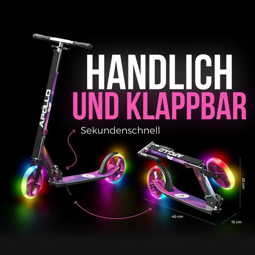 Rückansicht von Apollo Phantom Pro LED Starlight Scooter starlight pink
