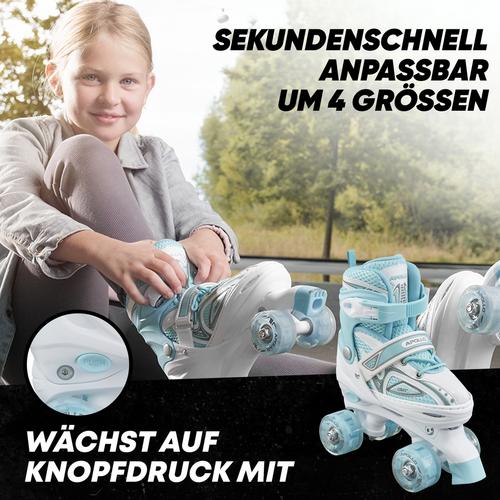 Rückansicht von Apollo Super Quads X-Pro Rollschuhe weiß-mint