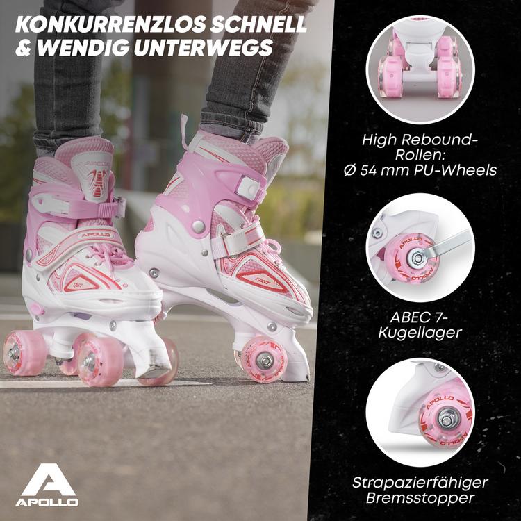 Apollo Apollo Super Quads X-Pro Rollschuhe - wei&szlig;-pink - 3 | SportScheck