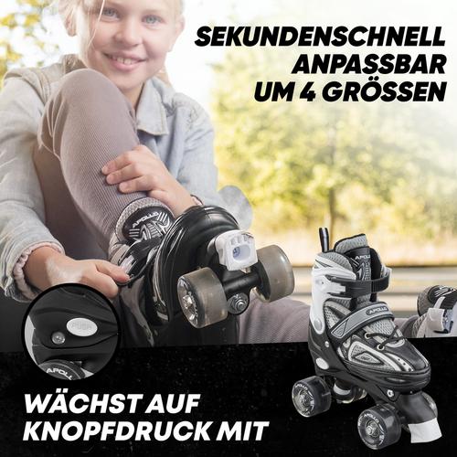 Rückansicht von Apollo Super Quads X-Pro Rollschuhe schwarz
