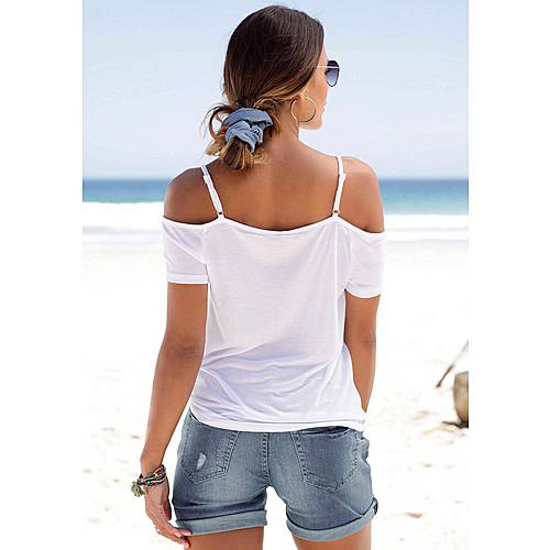 S.OLIVER T-Shirt Damen weiß-marine-bedruckt im Online Shop von SportScheck  kaufen