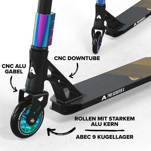 Rückansicht von Apollo Genesis Pro X Rainbow Scooter rainbow