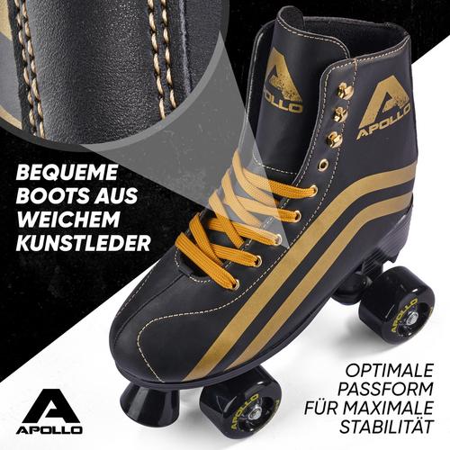 Rückansicht von Apollo Classic Roller Retro Rollschuhe lunanova-schwarzgold