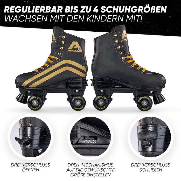 Apollo Apollo Classic Roller Retro Rollschuhe - lunanova-schwarzgold - 1 | SportScheck