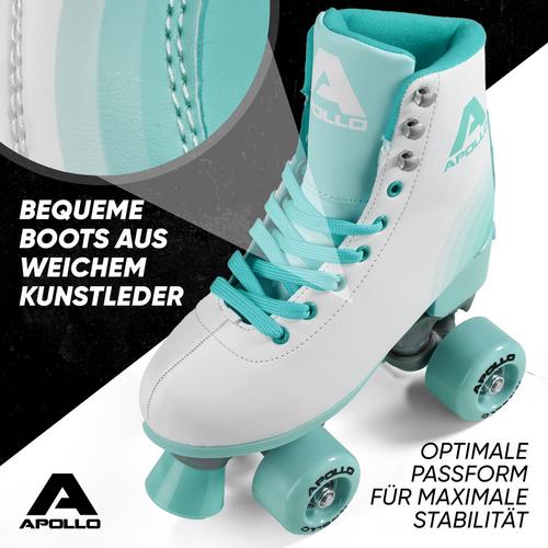 Rückansicht von Apollo Classic Roller Retro Rollschuhe discotime-mint