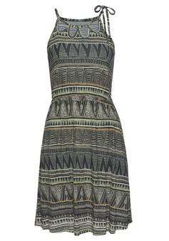 BEACH TIME Jerseykleid Jerseykleid Damen schwarz-grün-bedruckt