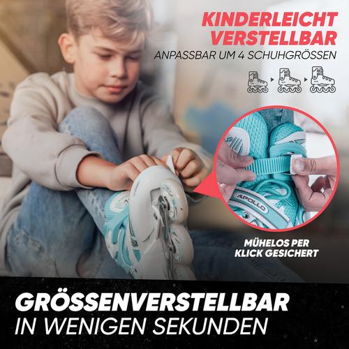 Rückansicht von Apollo Super Blades LED Inline-Skates weiß-mint