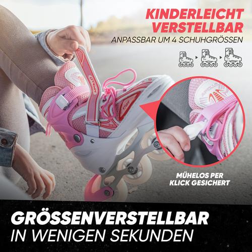 Rückansicht von Apollo Super Blades LED Inline-Skates weiß-pink