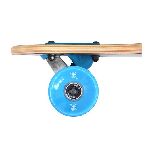 Rückansicht von Apollo Matei Longboard blau-schwarz-weiß