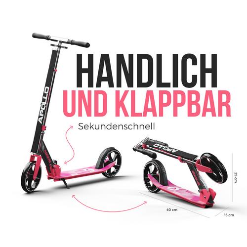 Rückansicht von Apollo Phantom Pro Scooter pink-silber