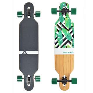 Apollo Flores Bamboo Longboard holz/grün/schwarz/weiß