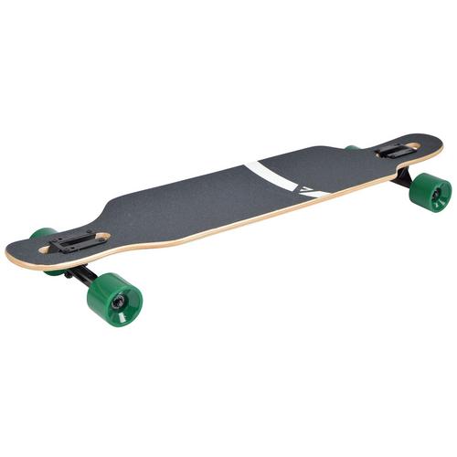Rückansicht von Apollo Flores Bamboo Longboard grün-schwarz-weiß