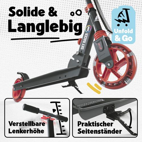 Rückansicht von Apollo Scooter Skyracer Scooter grau-grün