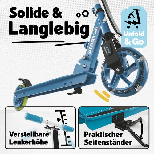 Rückansicht von Apollo Scooter Skyracer Scooter blau