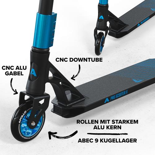 Rückansicht von Apollo Genesis Pro X Schwarz/Blau Scooter schwarz-blau