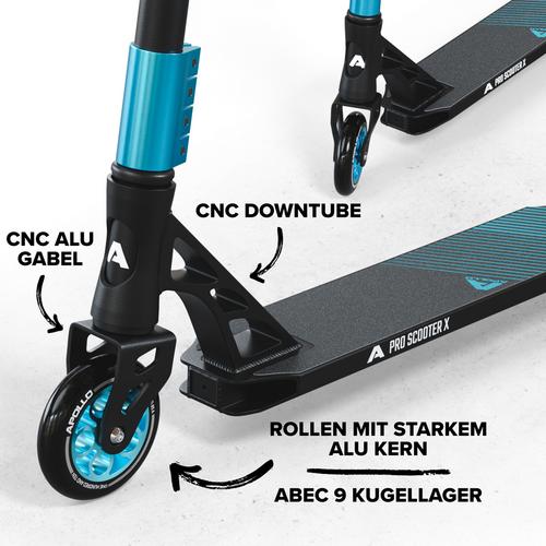 Rückansicht von Apollo Genesis Pro X Schwarz/Mint Scooter mint