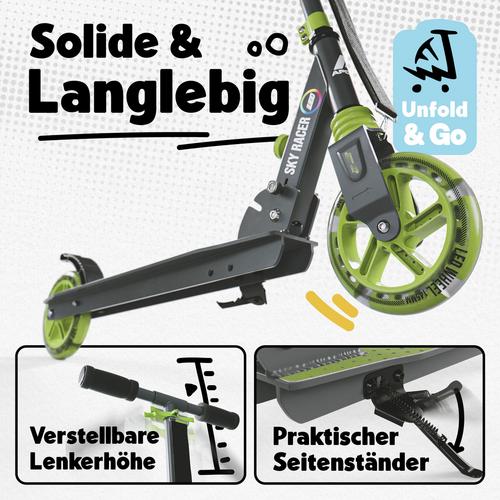 Rückansicht von Apollo Scooter Skyracer Scooter grau/grün